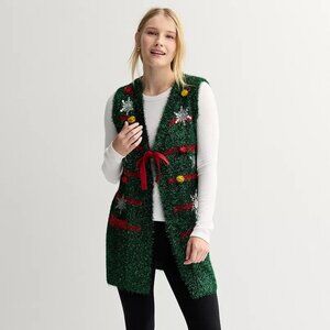 Women's Jollidays Sleeveless Holiday Open Front Vest